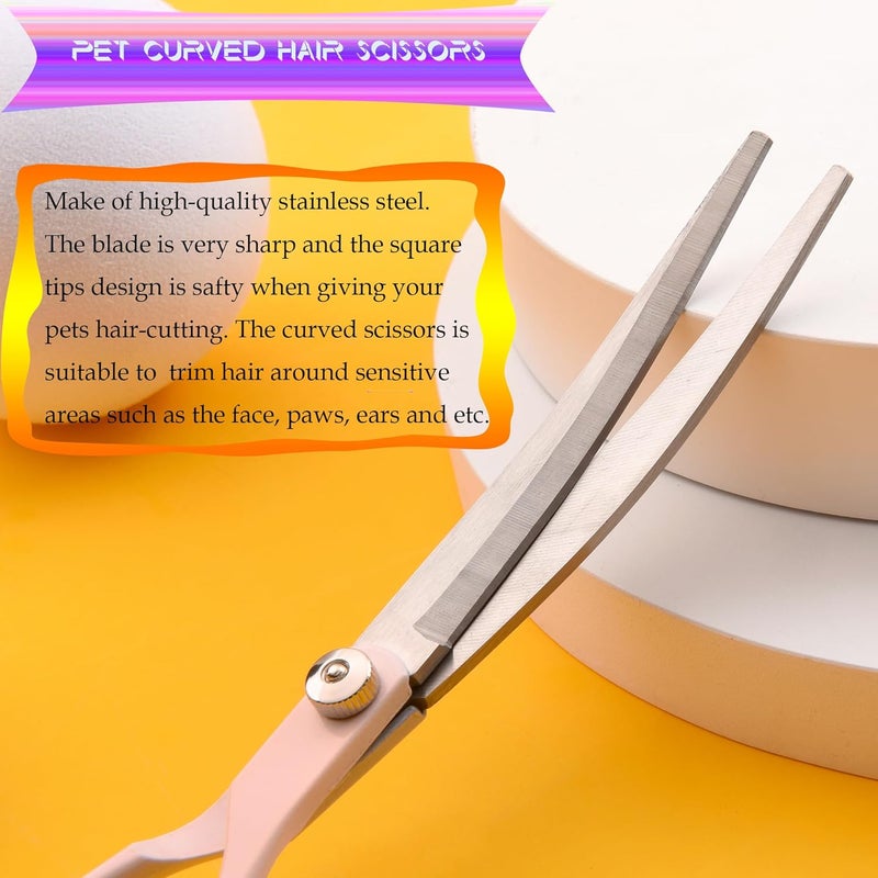 Fcysy Dog Grooming Scissors Kit, Professional Dog Trimming Scissors Set, Hair Cutting Curved Thinning Shears for Pet Cat at Home, Pet Grooming Supplies - Image 5